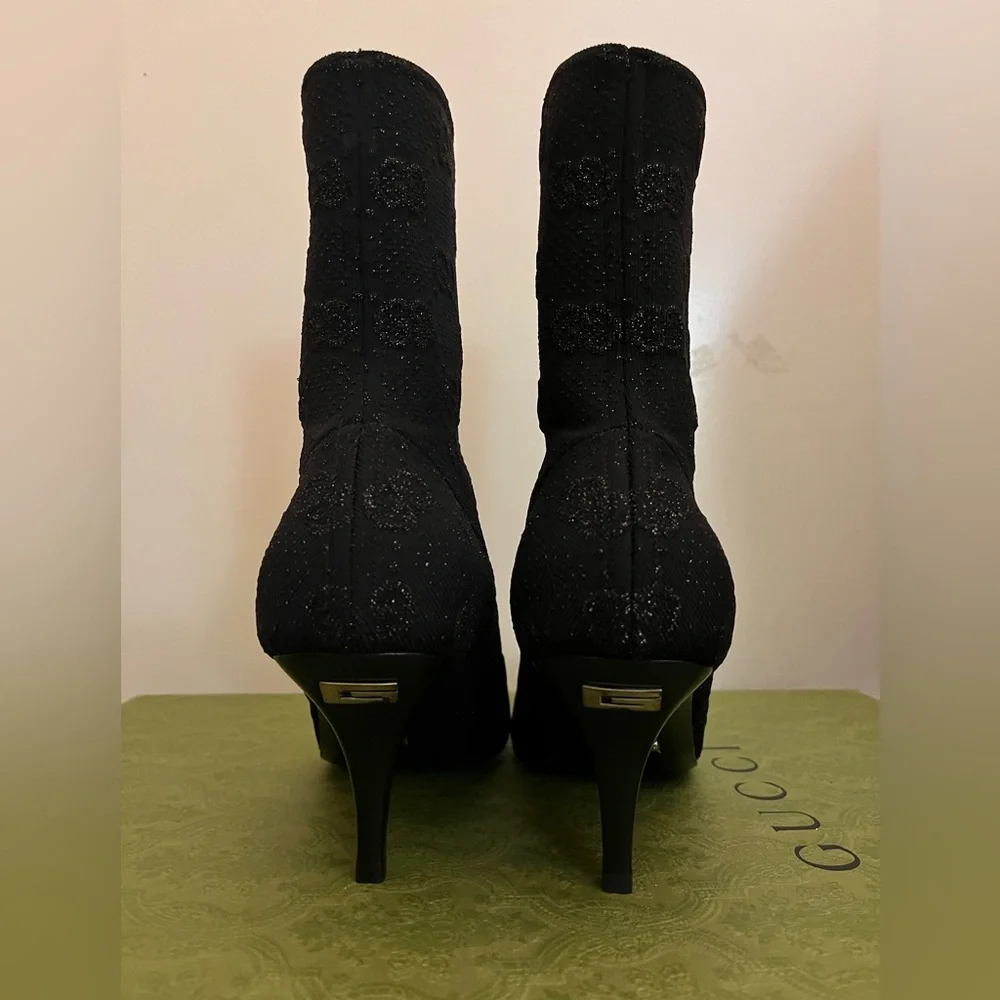 Gucci GG Knit Ankle Boots. GG technical knit fabric NIB size 6.5 - Picture 4 of 10